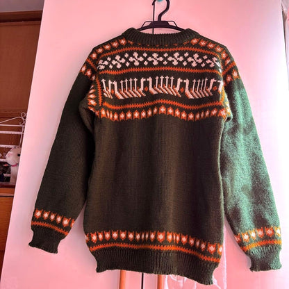 DALE of NORWAY Nordic Wool Sweater Men's M Green Crew Neck Knit Jumper Norway