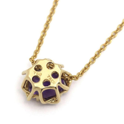 Excellent Tiffany & Co Yellow Gold 18K Amethyst  0.65ct Pendant Necklace L 41cm