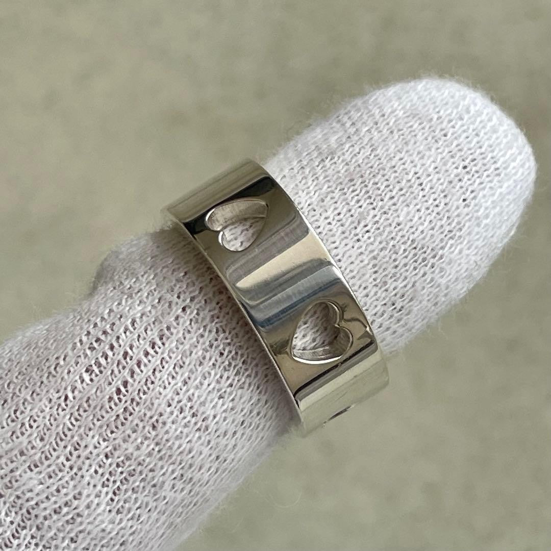 Tiffany & Co Sterling Silver 925 Heart Stencil Cutout Ring Size 53 US 6.5 Rare