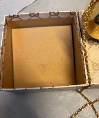 Gucci Auth Vintage GG Monogram Gold Shell Mini Minaudiere Bag 10x8 cm 3.9x3.1"