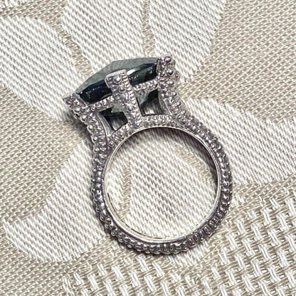 Stephen Dweck Sterling Silver 925 Facet Hematite Ring Size 48.5 US 4.75 Mint