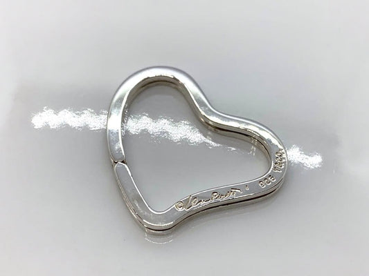 Tiffany & Co. Silver 925 Open Heart Key Ring Key Holder Key Charm Elsa Peretti