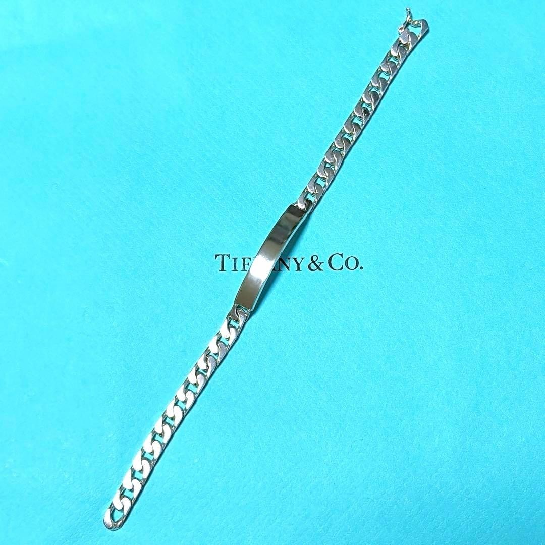 Authentic Tiffany & Co Sterling Silver 925 Curb Chain ID Bracelet L 18.6cm 7.3in