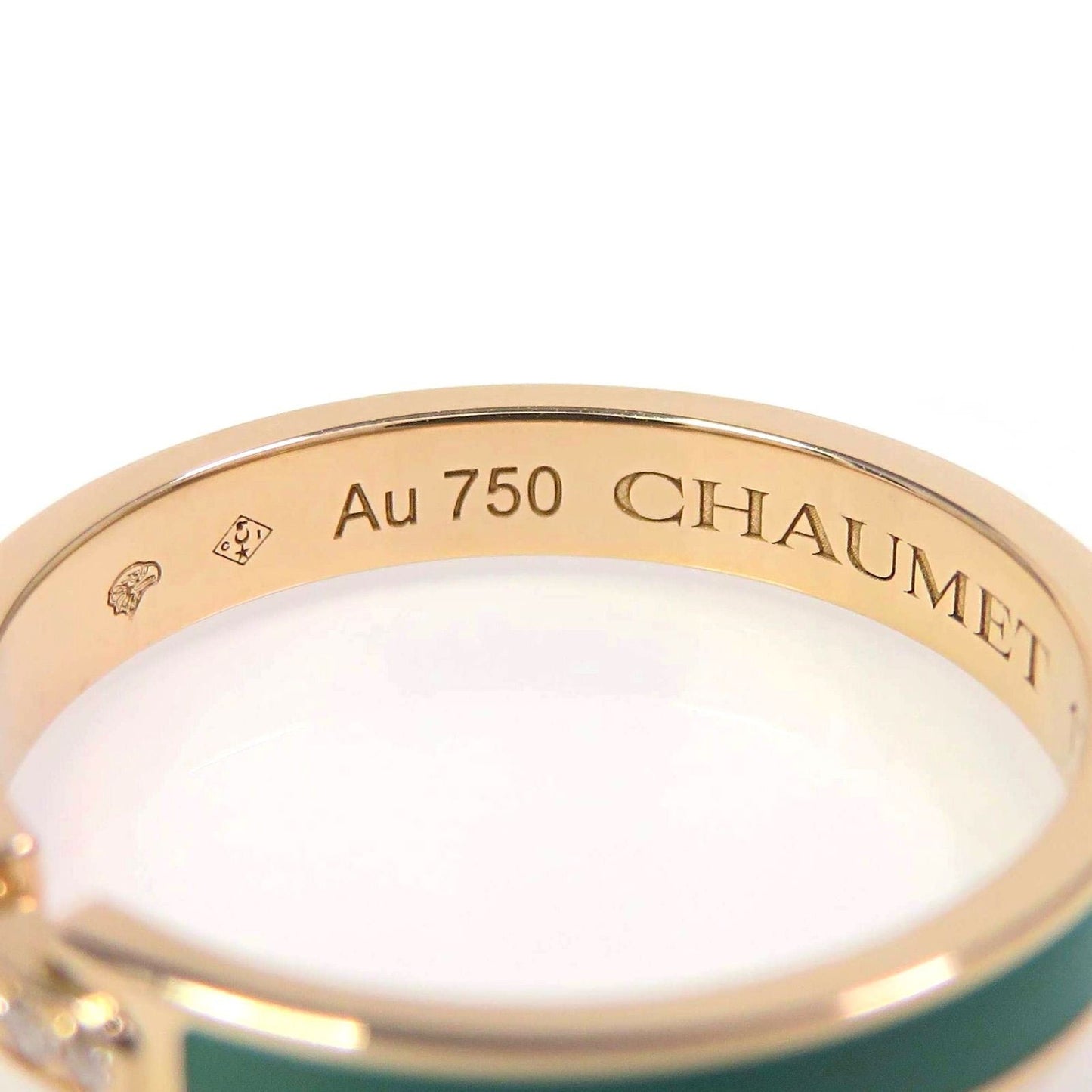 Chaumet Lian Evidence Ring Pink Gold K18 AU750 5P Diamond Size 52 US 6 Authentic