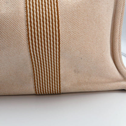 Hermes Authentic Fourre Tout MM Canvas Tote Bag Orange 42x30cm 16.5x11.8" Used