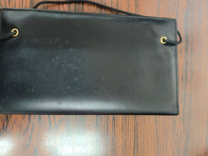 PRADA Leather Notebook Cover Case Black Rubber Band Closure Italy 10x18cm