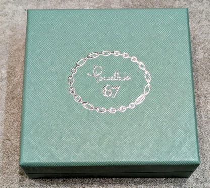 Pomellato 67 Hoop Earrings Marcasite Rhinestone Sterling Silver 925 With Box