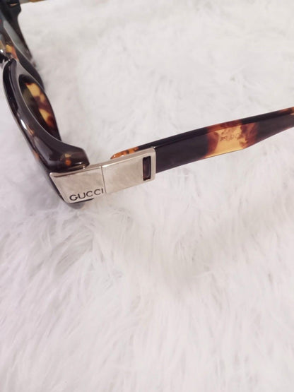 GUCCI GG2412 Sunglasses Mens Brown Havana Pattern Acetate Frame 53mm Vintage