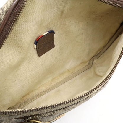 Gucci Auth GG Supreme Courier Belt Bag Khaki Beige Multicolor Applique Used