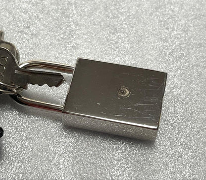Authentic Gucci Black Leather Clochette Padlock Cadena 2 Keys Set  Bag Charm