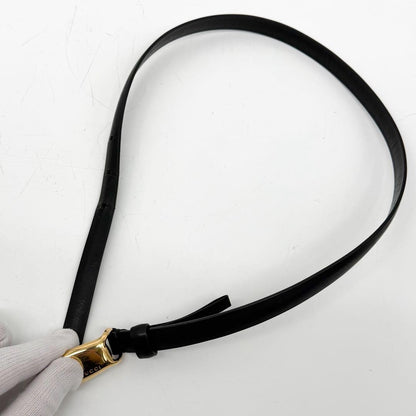 Vintage Gucci 96 AW Black Leather Gold Tone Buckle Belt 81cm 32in