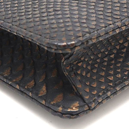 YSL Yves Saint Laurent Clutch Bag Black Exotic Leather Vintage Auth 5.7x8.1"