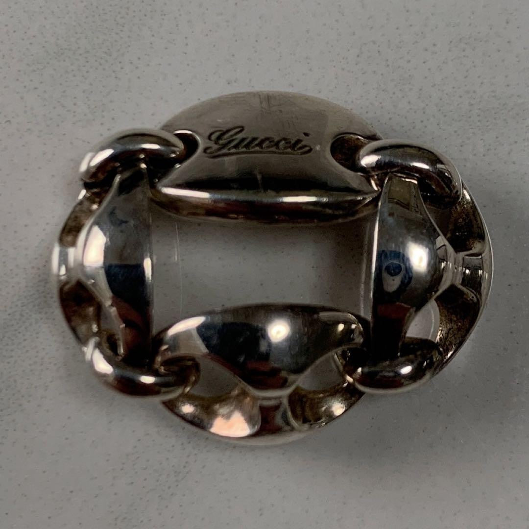 Gucci Sterling Silver 925 Marina Link Chain Ring Size 48 US 4.5 JP 9 Used