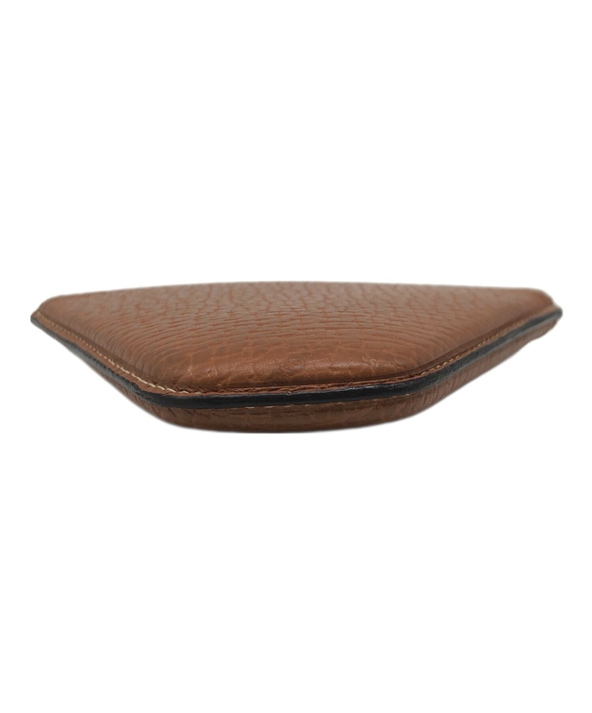 LOEWE Triangle Coin Case Pouch Brown Leather Anagram Spain Vintage Authentic