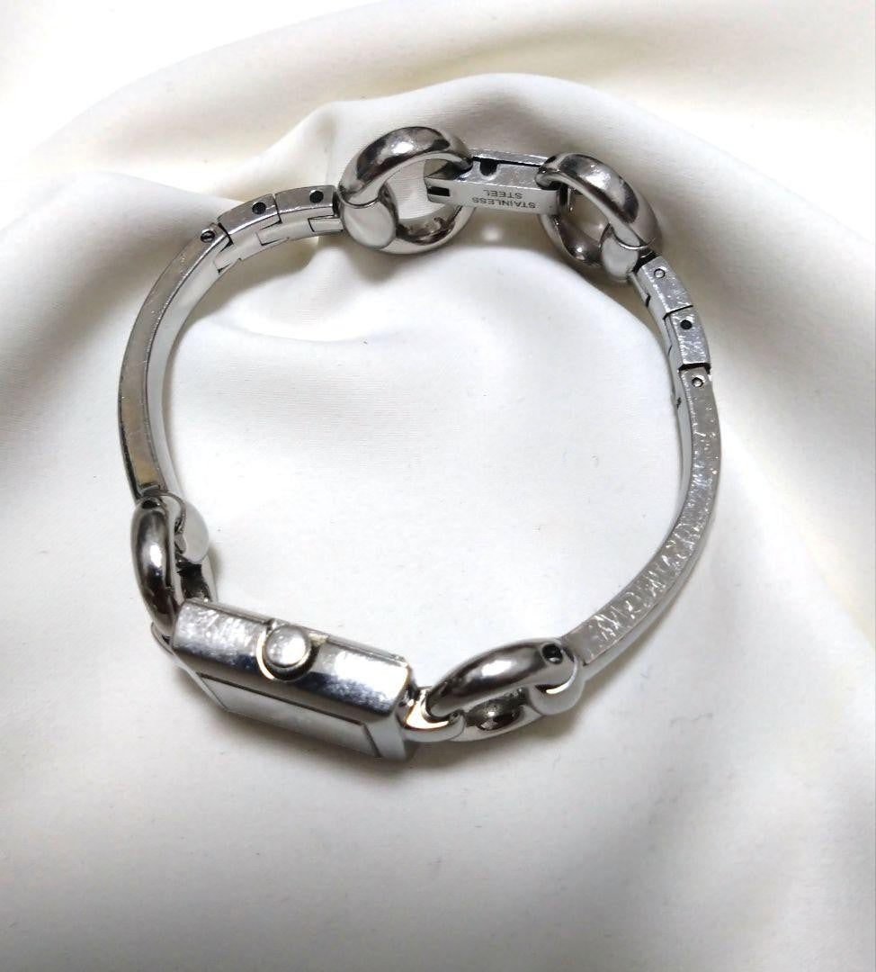 Gucci 120 3P Diamond Silver Tone Horse bit Analog Watch Women Length 6.3in