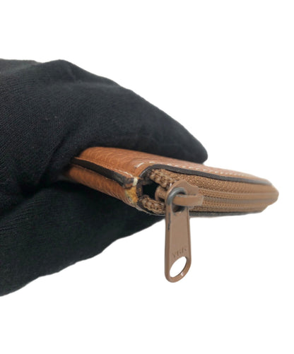 LOEWE Triangle Coin Case Pouch Brown Leather Anagram Spain Vintage Authentic