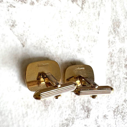 Burberrys Vtg Horse Logo Cufflinks Gold Green Shadow Knight 1.5x1.9 cm 0.6x0.7"