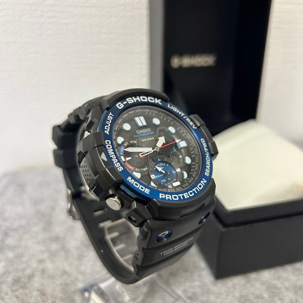 CASIO G-SHOCK GULFMASTER GN-1000B Analog Digital Mens Watch Black Blue Box