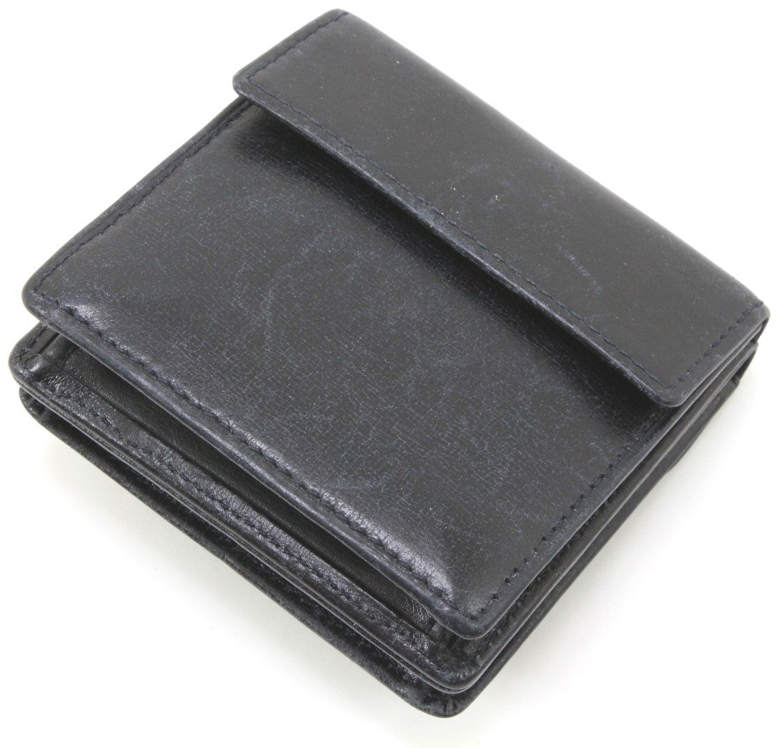 Cartier Sapphire Line Coin Case Purse Wallet Navy Leather Gold HW Authentic Used