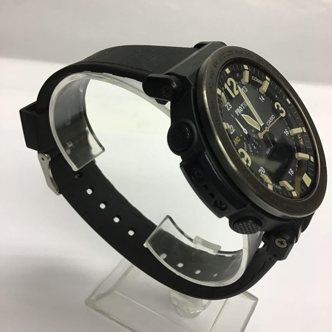 CASIO PRO TREK PRG-600YB Tough Solar Mens Watch Black Dial 47mm Triple Sensor