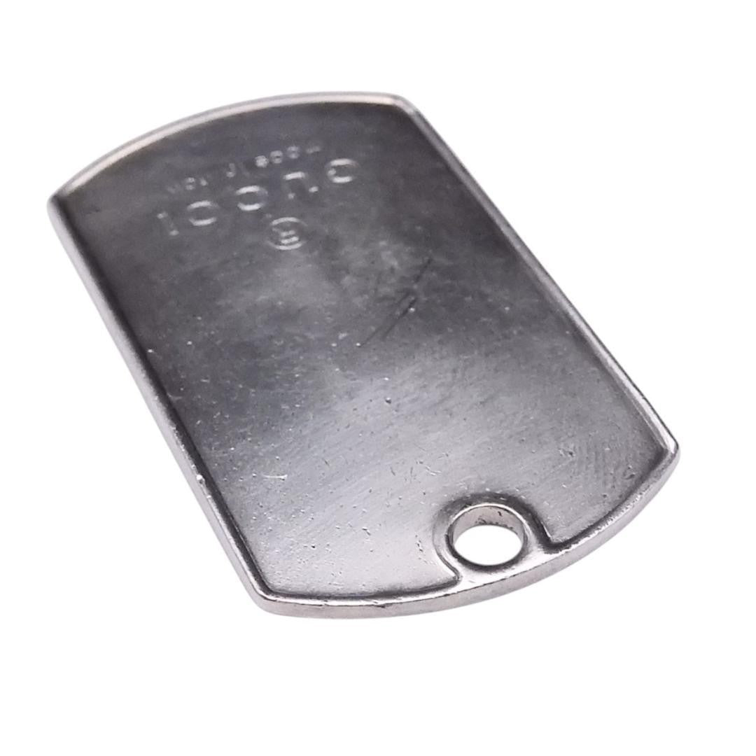 GUCCI Dog Tag Pendant Top Set of 2 Sterling Silver 925 Made in Italy Unisex