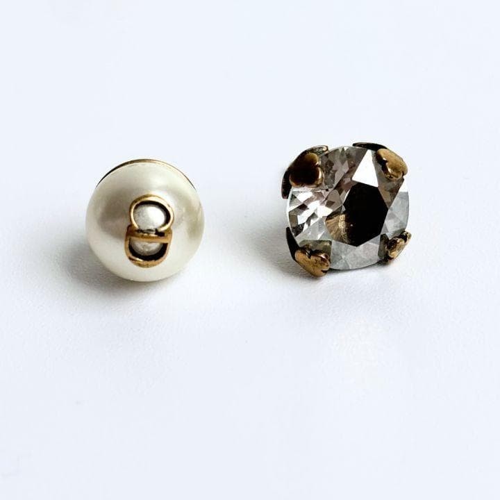 Dior Faux Pearl Crystal Tribal Earrings Designer Womens Jewelry Accessory