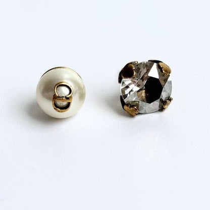 Dior Faux Pearl Crystal Tribal Earrings Designer Womens Jewelry Accessory