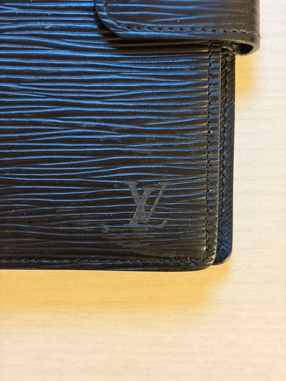 Louis Vuitton Epi Leather Agenda Cover Notebook Case Black PM Size Used