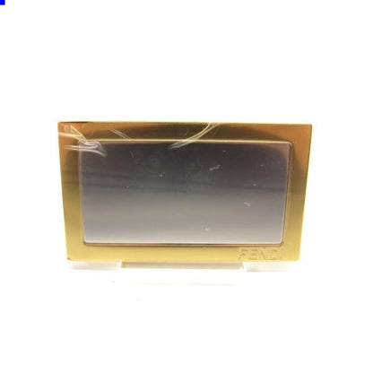 FENDI 7AS049 Zucca Logo Compact Mirror Gold Tone Plastic Accessory Vintage