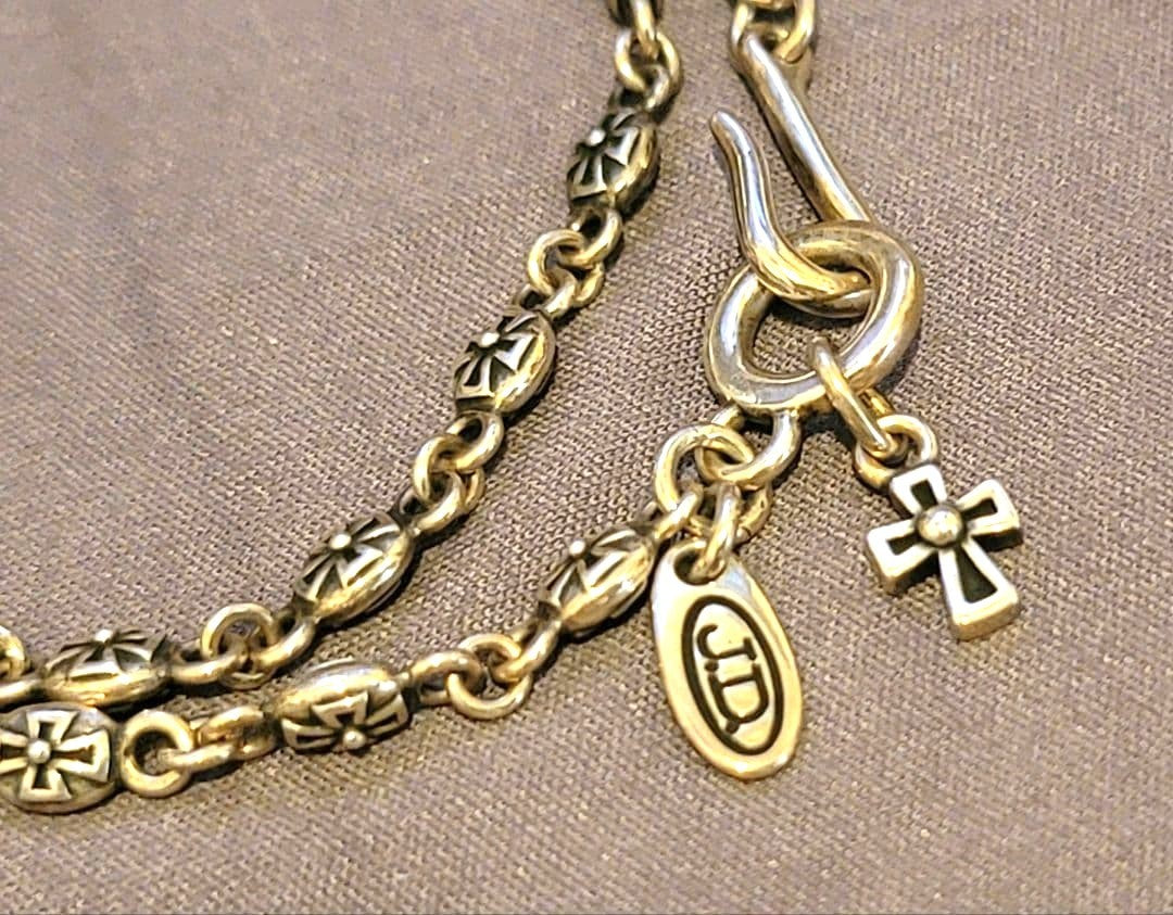 Justin Davis Tiny Cross Chain Necklace 40cm15.7in Sterling Silver 925 Used JAPAN