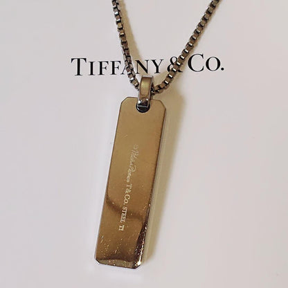 TIFFANY & Co Paloma Picasso Stainless Steel Black Titanium Caliper Necklace W/B