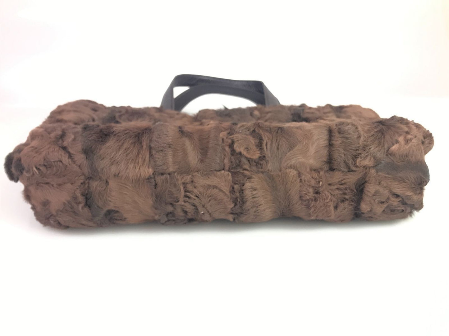 Authentic LOEWE Shearling Fur Brown Leather Tote Bag Shoulder Bag Excellent