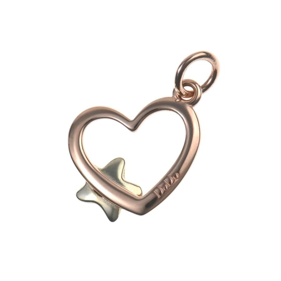 Pomellato DoDo 9k Rose 9K White Gold Heart Star Charm Pendant Necklace Top w/Box