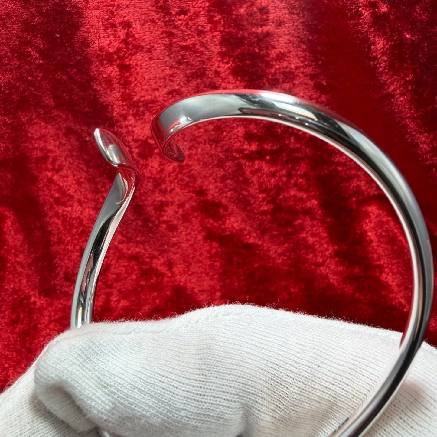 Excellent Georg Jensen Sterling Silver 925 Twist Cuff Bangle Bracelet L19cm 7.5"