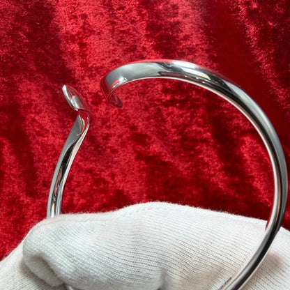 Excellent Georg Jensen Sterling Silver 925 Twist Cuff Bangle Bracelet L19cm 7.5"