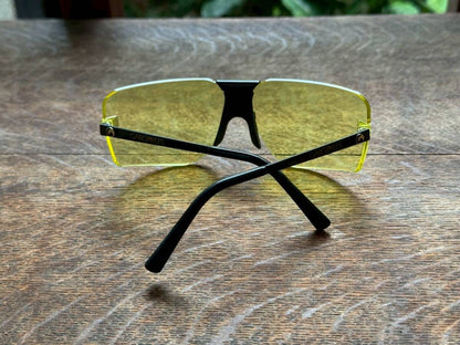 Gargoyles Auth Sunglasses Yellow Lens with Case Vintage Style Used Black Frames