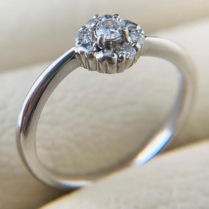Excellent Christian Dior Platinum Pt900 5P Diamond Flower Ring Size 52 US 6
