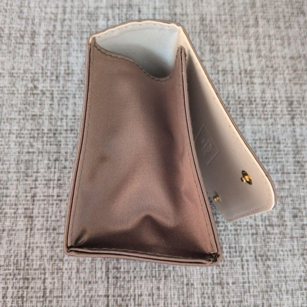 Bvlgari Authentic Watch Case Pouch Cushion Brown Suede Gold Logo Snap Button