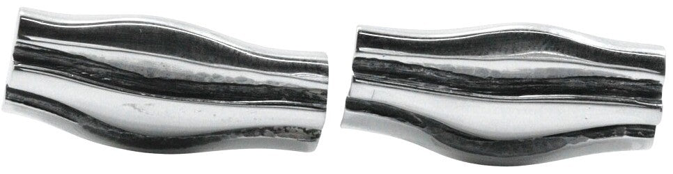 Georg Jensen #204 Cufflinks Silver 925 Wave Ripple Denmark Men 0.5x1.1in. Used