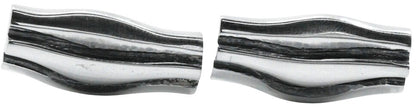 Georg Jensen #204 Cufflinks Silver 925 Wave Ripple Denmark Men 0.5x1.1in. Used