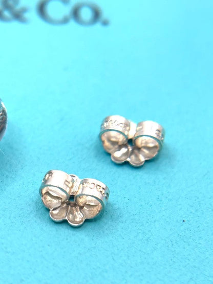 Tiffany&Co. Authentic Clear Rock Crystal Heart Swing 925 Earrings with Box Used