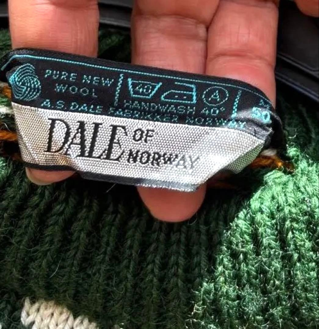 DALE of NORWAY Nordic Wool Sweater Men's M Green Crew Neck Knit Jumper Norway