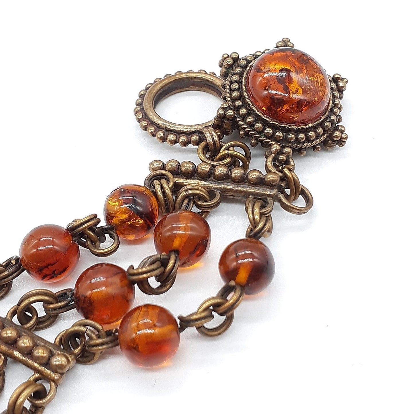Stephen Dweck Amber Bracelet Bronze L 8.5" Used Japan
