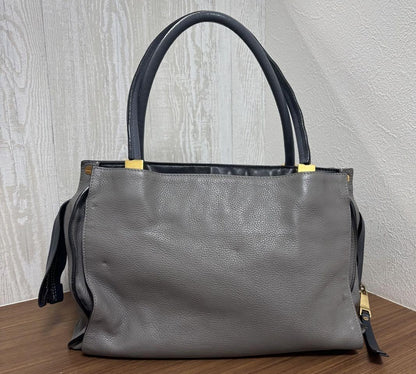 Authentic Chloe Dolly Tote Bag Leather Handbag Gray Japan Used