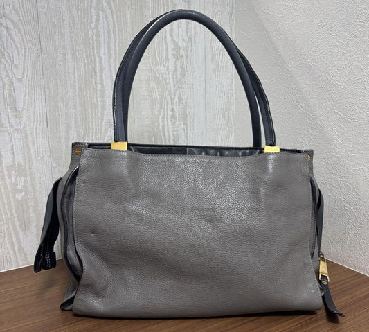 Authentic Chloe Dolly Tote Bag Leather Handbag Gray Japan Used
