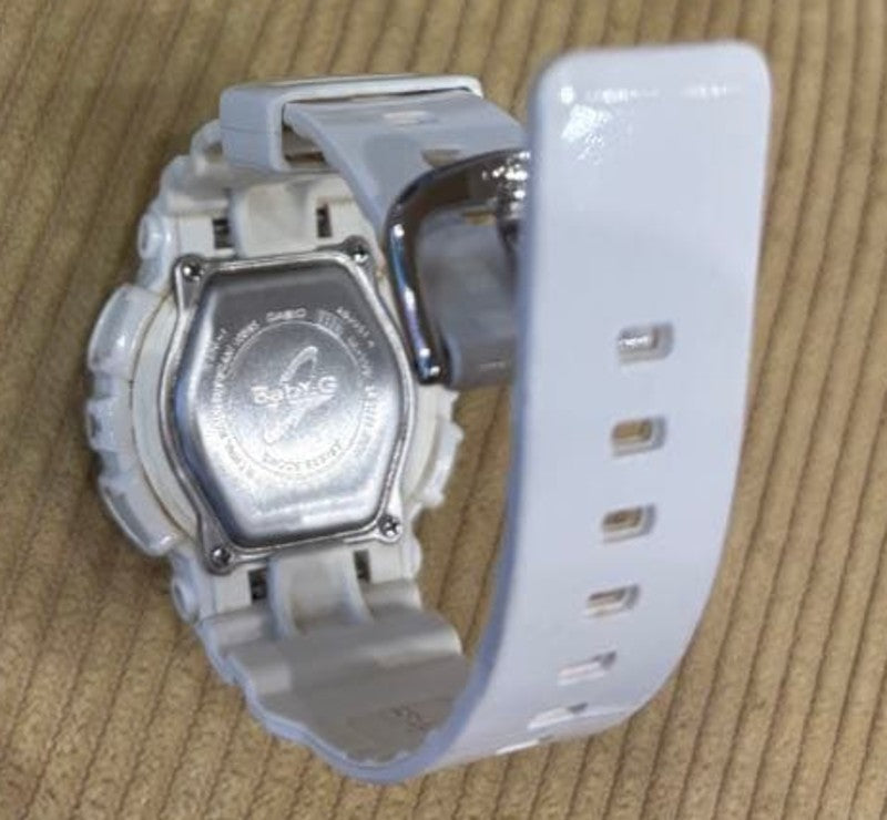 CASIO Baby-G BA-110 Quartz Watch White Resin Rose Gold Dial Case Shock Resist