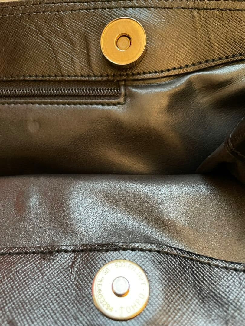 Tiffany & Co Black Leather Tote Shoulder Bag Gold Hardware 41x30x15cm