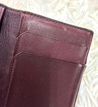 Cartier Must de Cartier Card Case Wallet Black Bordeaux Leather 2.8x4.3in Used