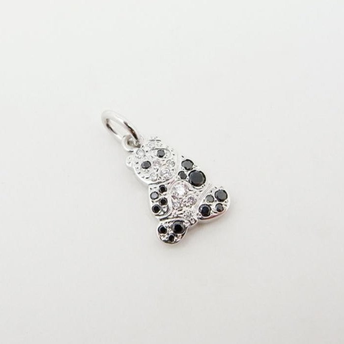Pomellato DoDo 18k White Gold Black Diamond Panda Pendant Necklace Top Charm