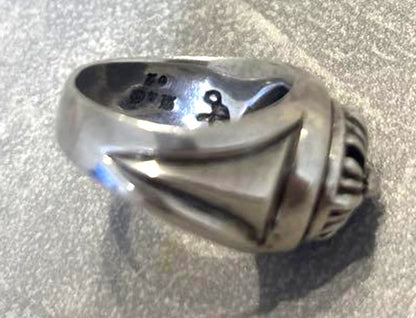 A&G Sterling Silver 925 Flower Concho Pattern Ring Size US 10-10.5 Used VTG